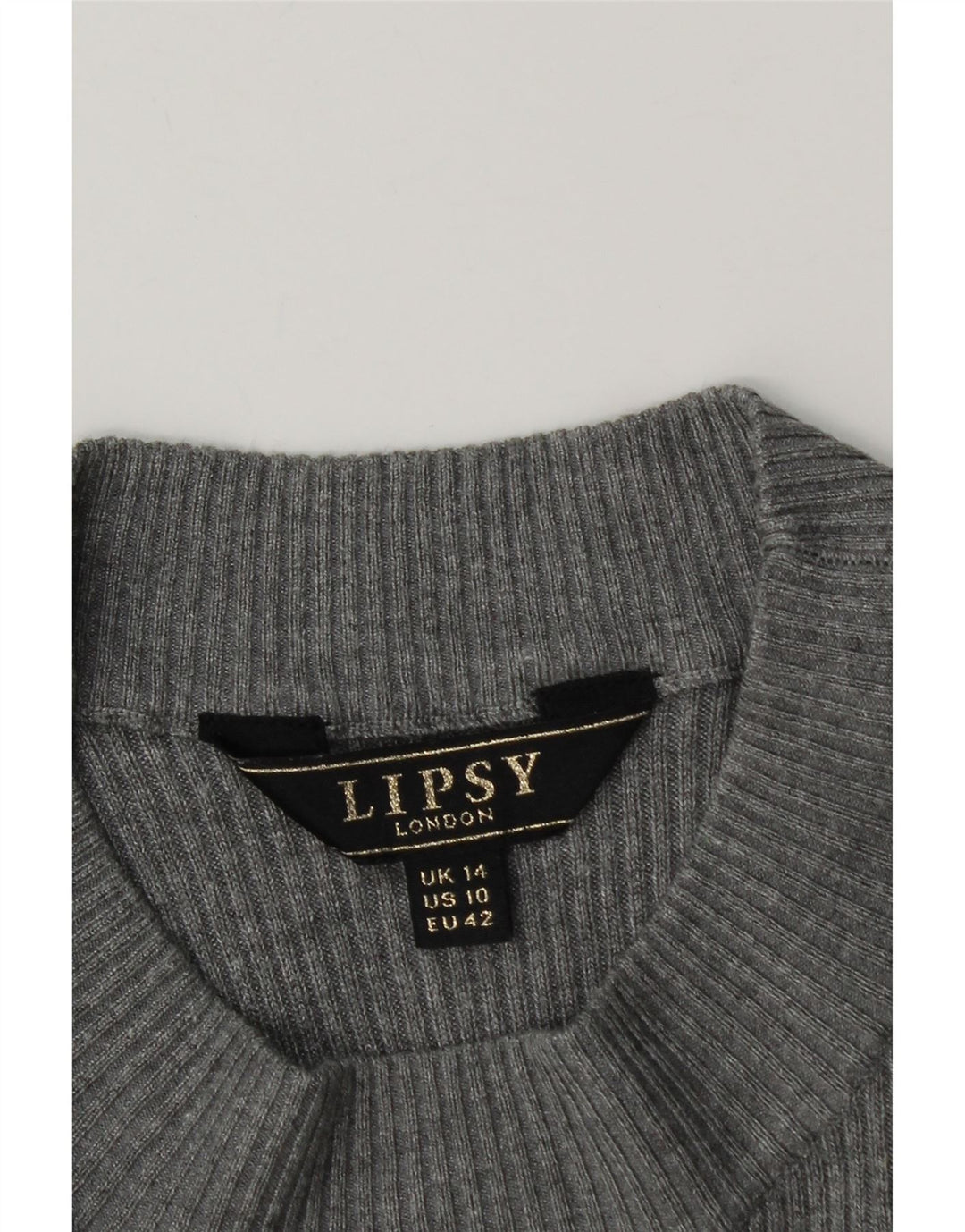 Lipsy Femme Robe Pull UK 44 Gris Moyen Viscose