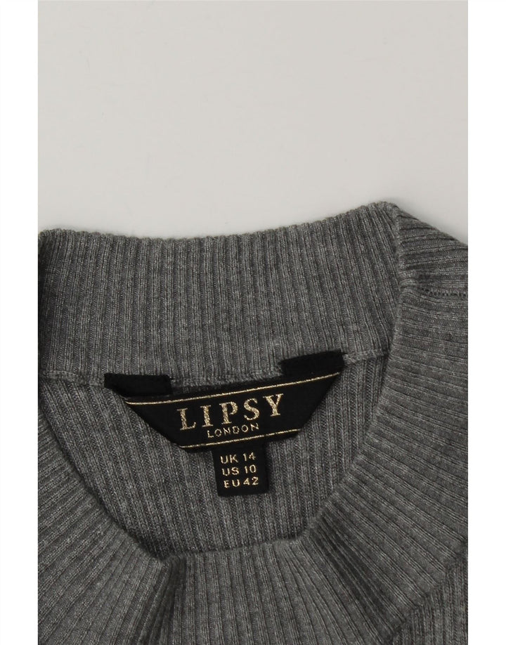 Lipsy Femme Robe Pull UK 44 Gris Moyen Viscose