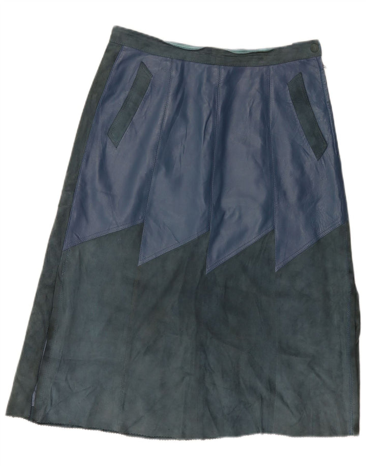 VINTAGE Jupe en cuir femme W30 Bleu moyen