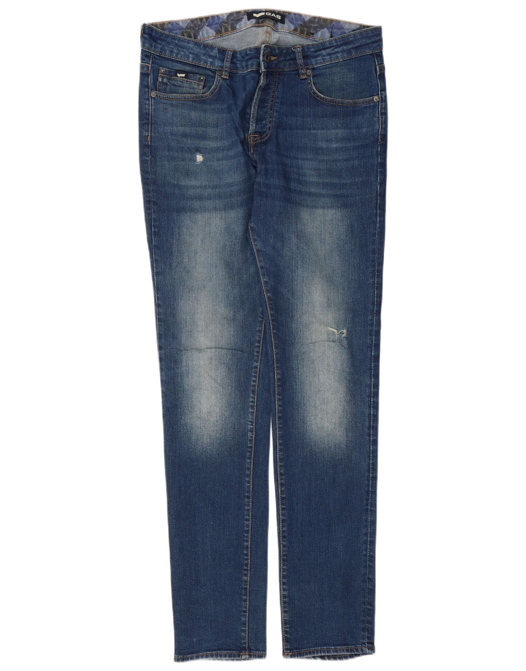 GAS Jean slim vieilli pour homme W34 L34 en coton bleu