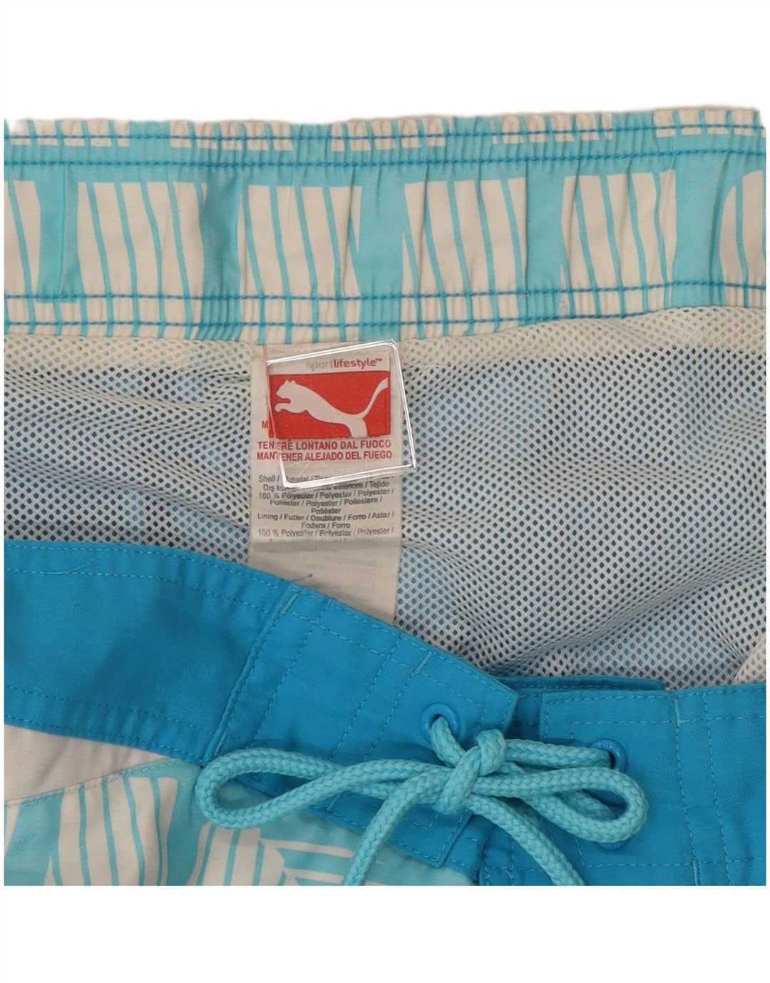 Puma Short de Bain Graphic Homme Bleu Moyen Polyester Colorblock