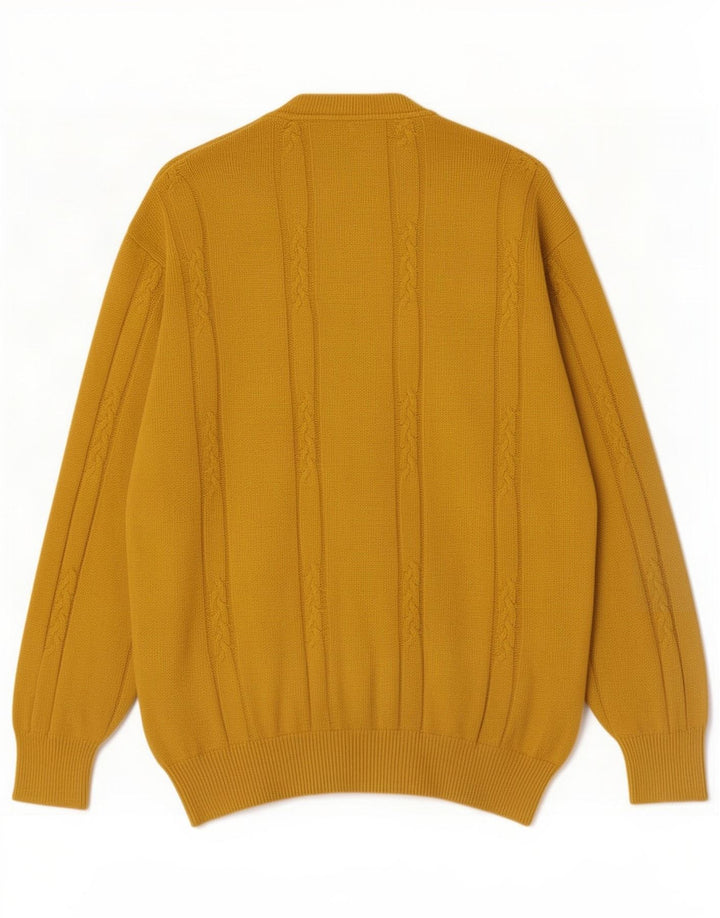 Malagrida Pull Cardigan Homme Jaune Moyen Coton