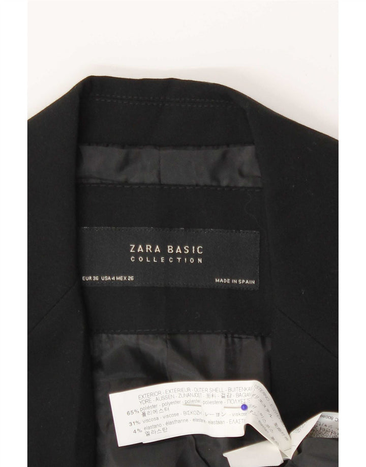 Zara Veste Blazer 1 Bouton Femme EU 36 XS Noir Polyester
