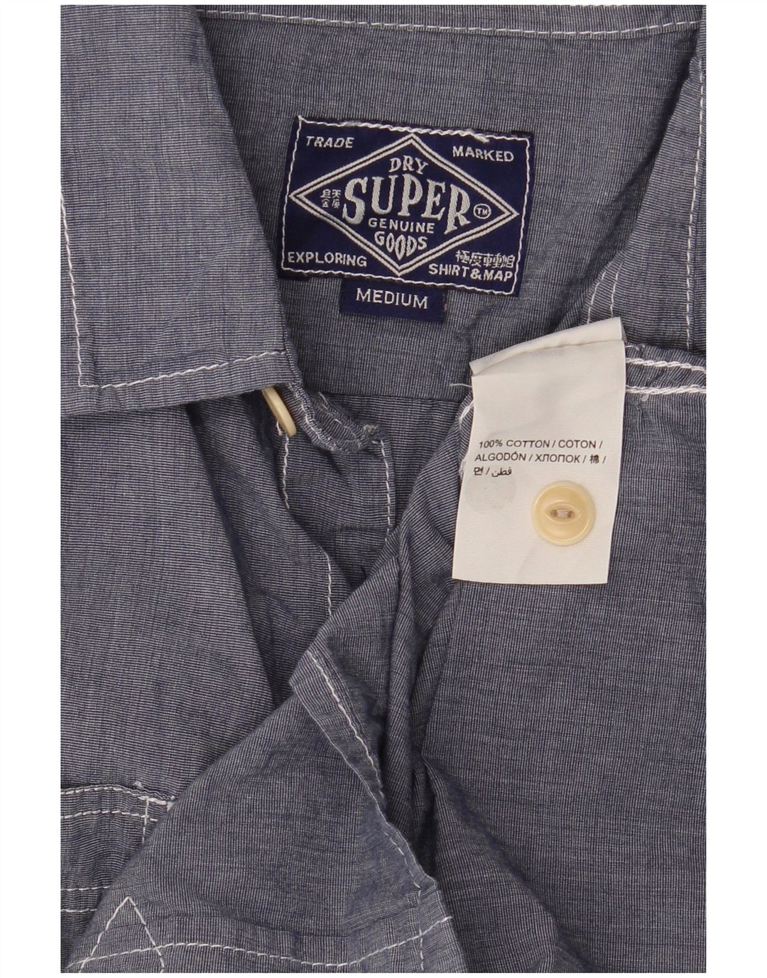 Superdry Chemise Homme Bleu Moyen Coton