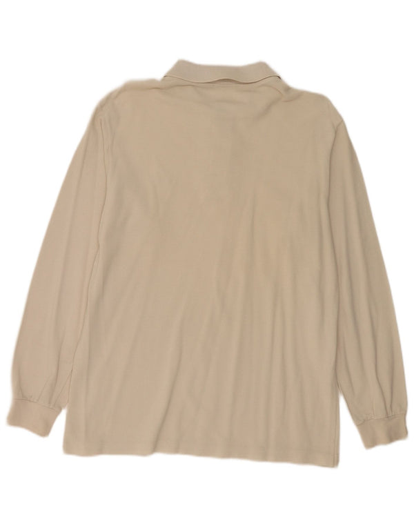 Lacoste Polo à manches longues pour homme Taille 4 Medium Off White Coton