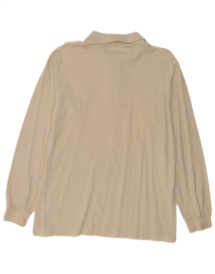 Lacoste Polo à manches longues pour homme Taille 4 Medium Off White Coton