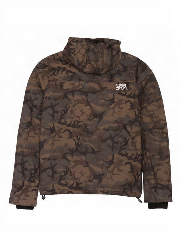 Superdry Veste de pluie à capuche pour homme UK 42 XL Multicolore Camouflage Nylon