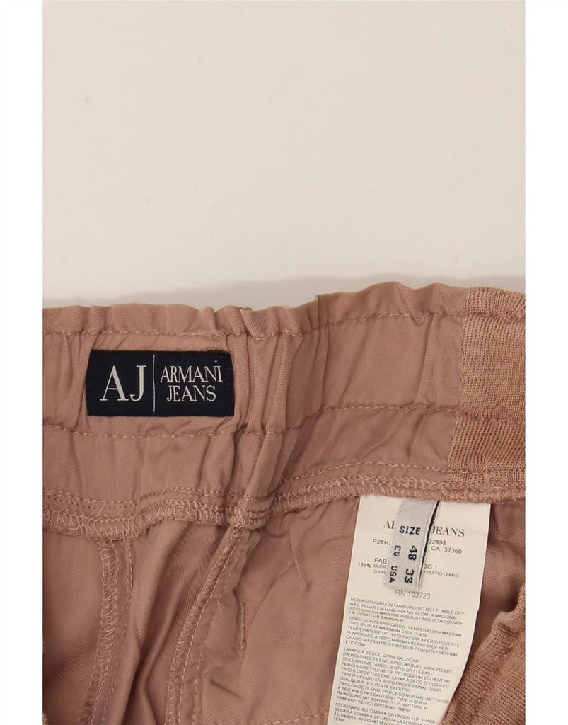 ARMANI Womens Joggers Capri Trousers EU 48 2XL W36 L16 Beige Cupro Vintage Armani and Second-Hand Armani from Messina Hembry 