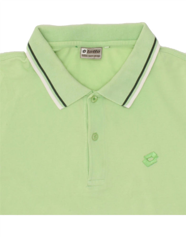 LOTTO Mens Polo Shirt Large Green Cotton Vintage Lotto and Second-Hand Lotto from Messina Hembry 