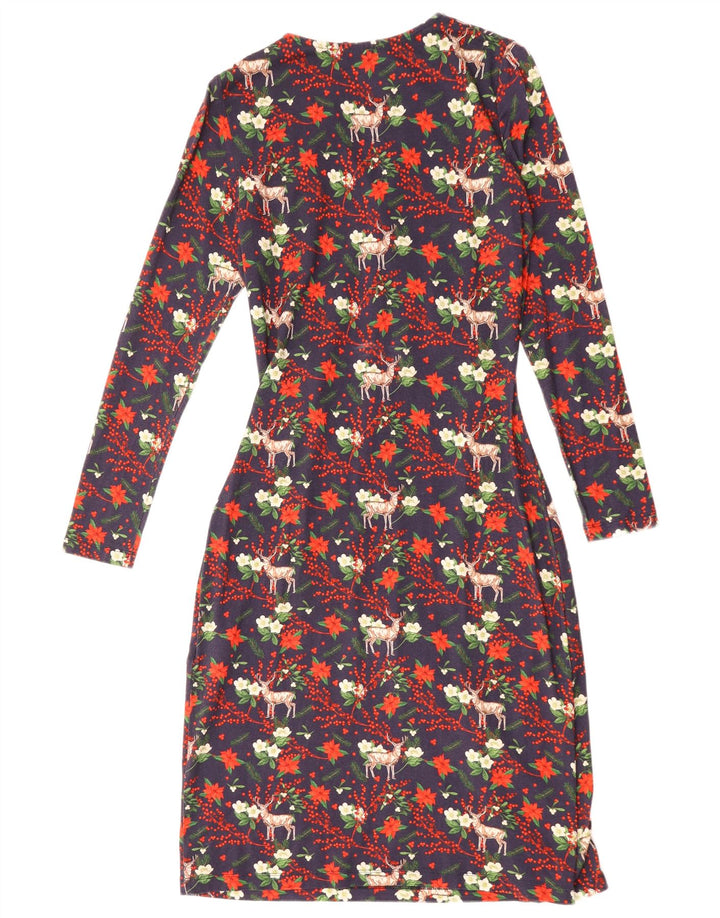 Joe Browns Robe fourreau pour femme UK 8 Small Bleu marine Floral Viscose