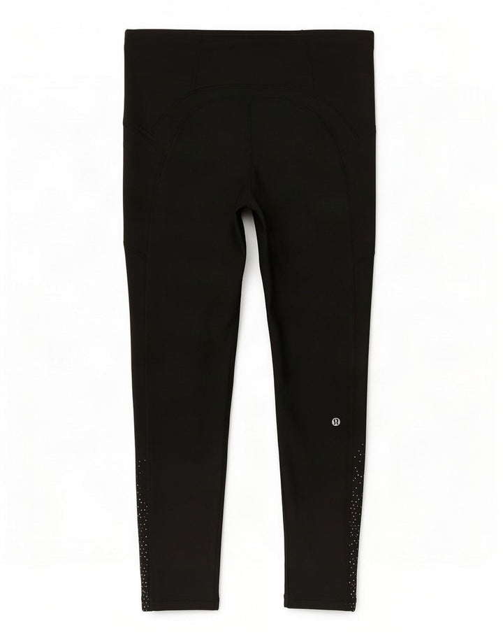Lululemon Leggings courts pour femme US 10 Large Noir à pois