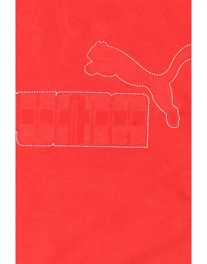 Puma T-Shirt Graphique Homme Rouge Large Coton Colorblock