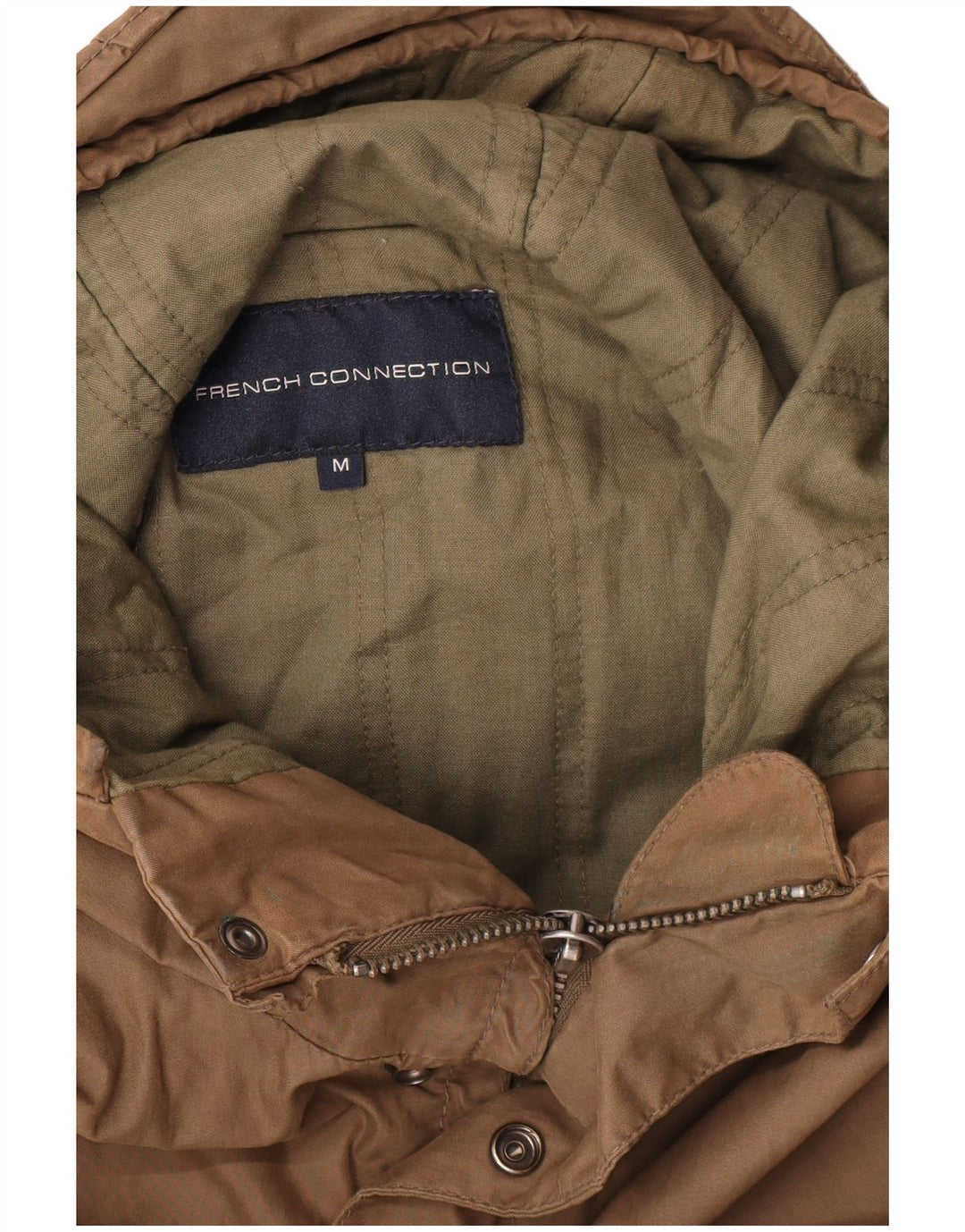 French Connection Veste coupe-vent à capuche pour homme UK 38 Marron moyen