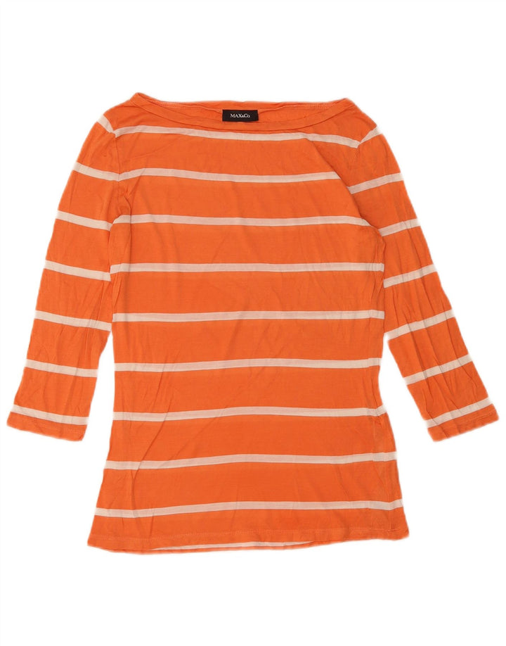Max & Co. Haut pour femme à manches 3/4 UK 10 Petite soie rayée orange