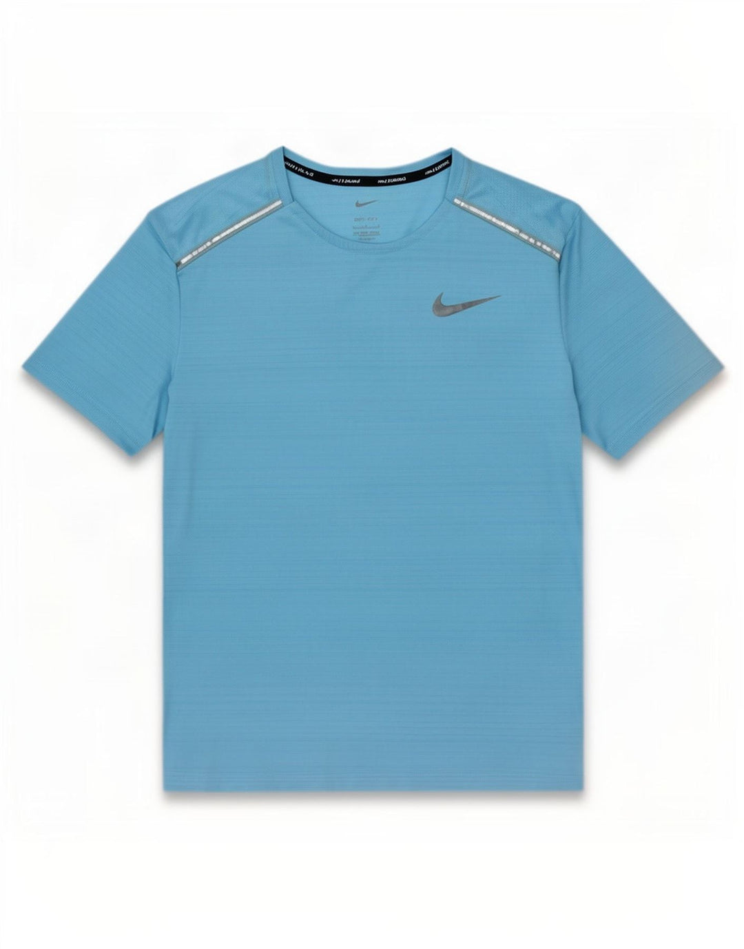Nike T-shirt Dri Fit pour homme en polyester à fines rayures bleues