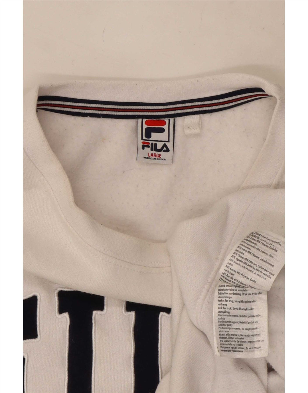 Fila Sweat-shirt graphique pour hommes, grand coton blanc