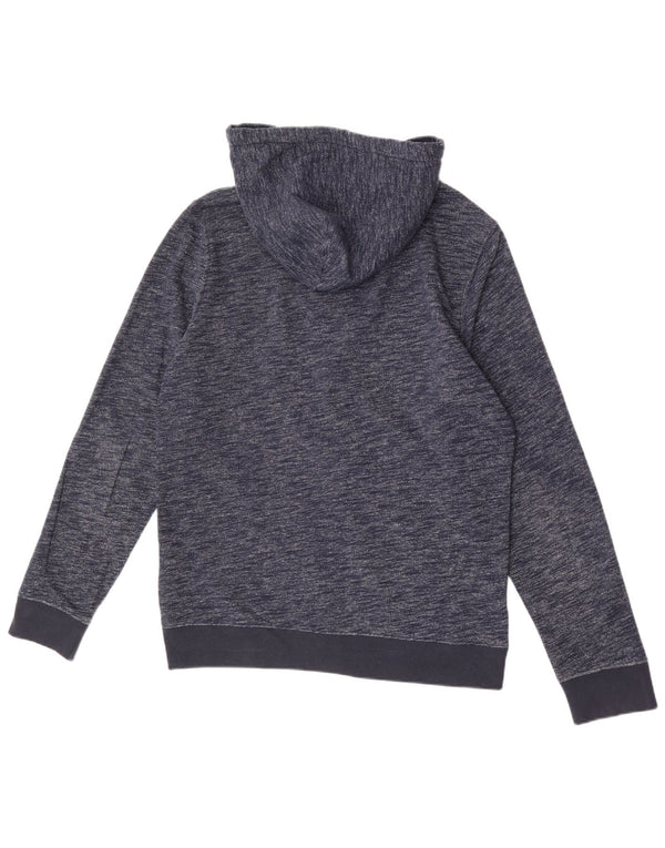 Hollister Pull à Capuche Graphique Zippé Homme Bleu Marine Moucheté