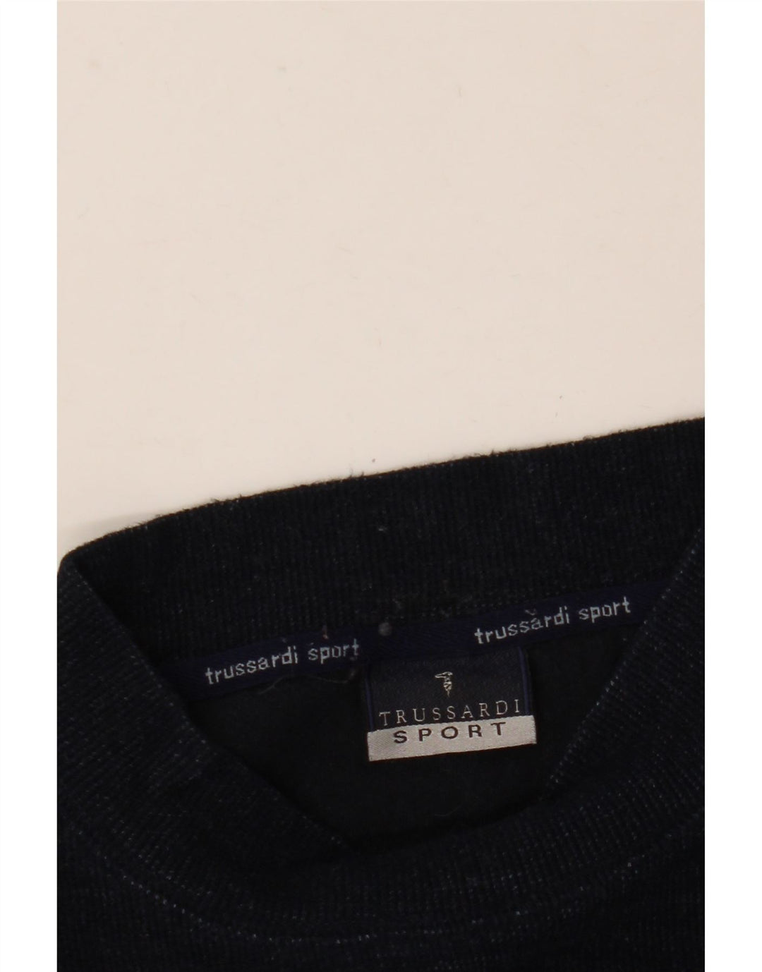 TRUSSARDI Pull Graphique Col Roulé Homme Large Bleu Marine Laine