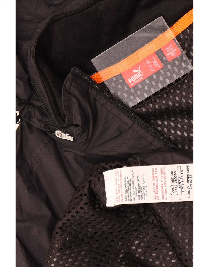 Puma Veste de pluie à capuche graphique pour homme UK 38 Medium Noir Nylon