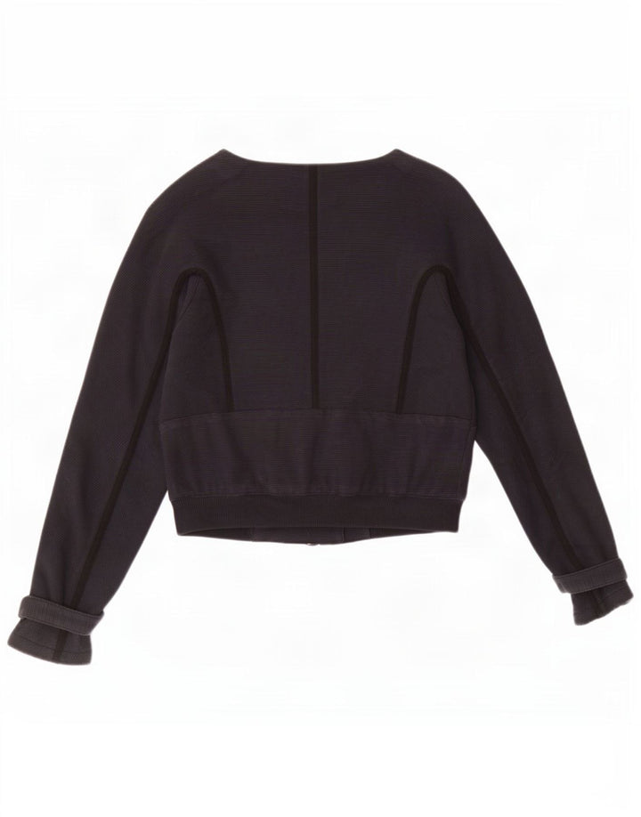 Armani Exchange Veste bomber courte pour femme UK 10 Petit coton noir