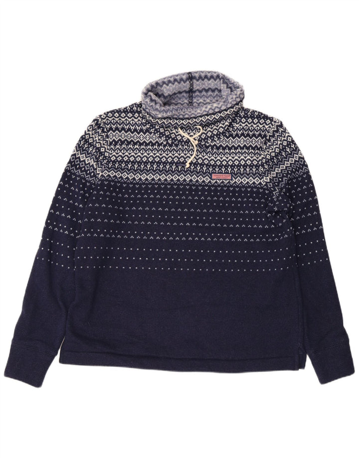 VINEYARD VINES Sweat-shirt pour femme UK 14 Bleu marine moyen Fair Isle