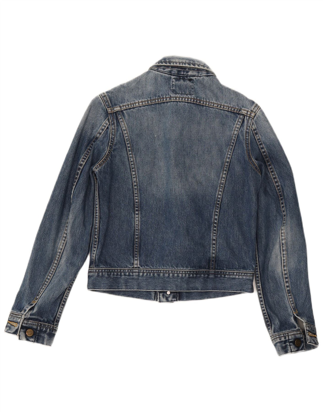 Lee Veste en jean courte pour femme UK 10 Petit coton bleu
