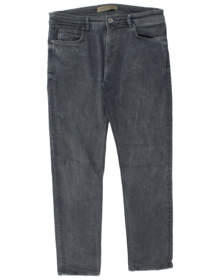 Zara Jean Slim Homme EU 42 Large W32 L28 Gris Coton