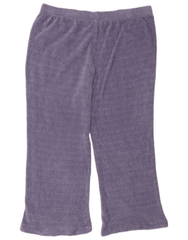 Marks & Spencer Pantalon de survêtement en tricot pour femme UK 18 XL Violet Polyester