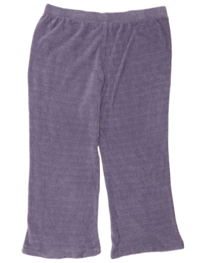 Marks & Spencer Pantalon de survêtement en tricot pour femme UK 18 XL Violet Polyester