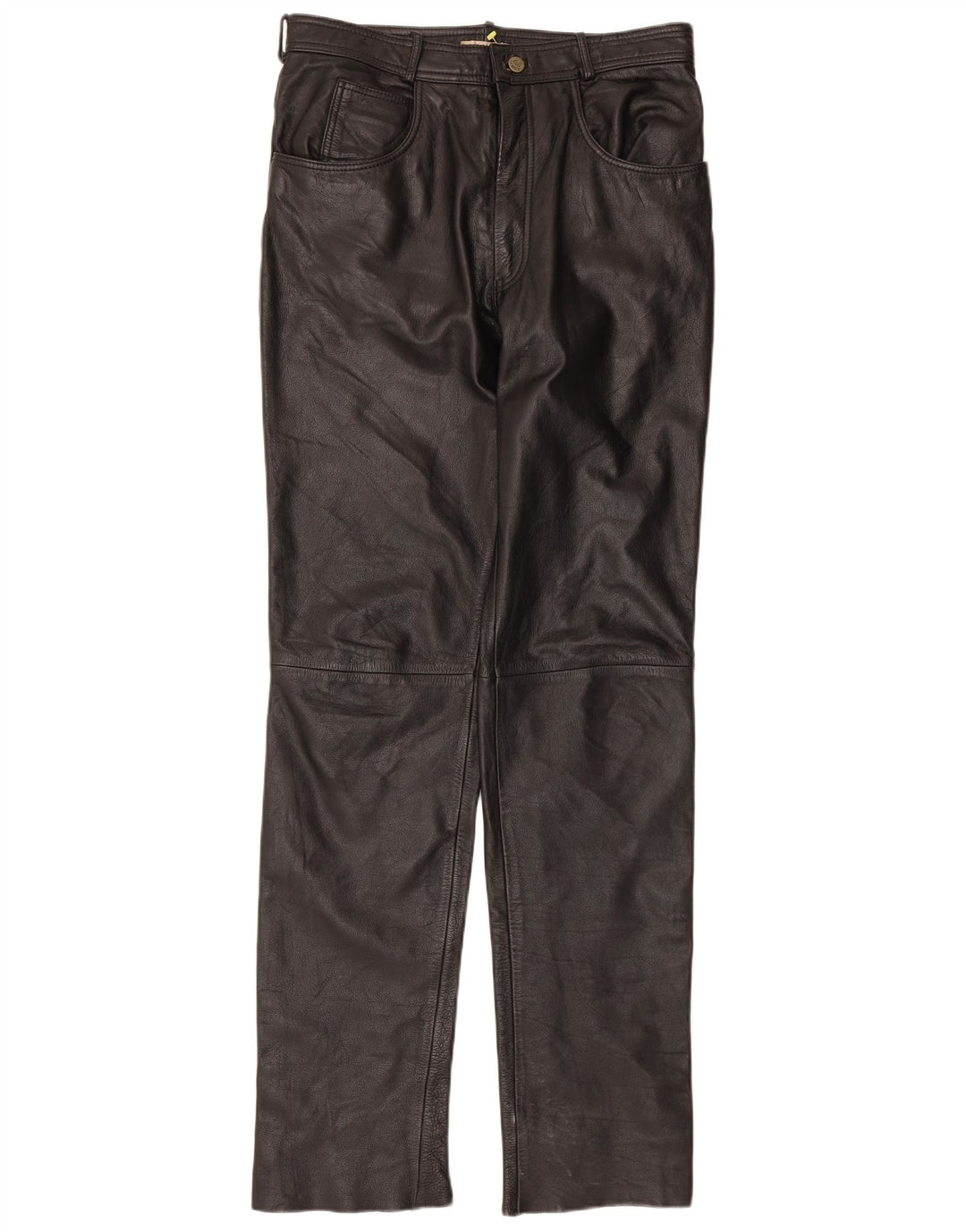 Linus Pantalon slim en cuir pour homme W34 L34 Noir