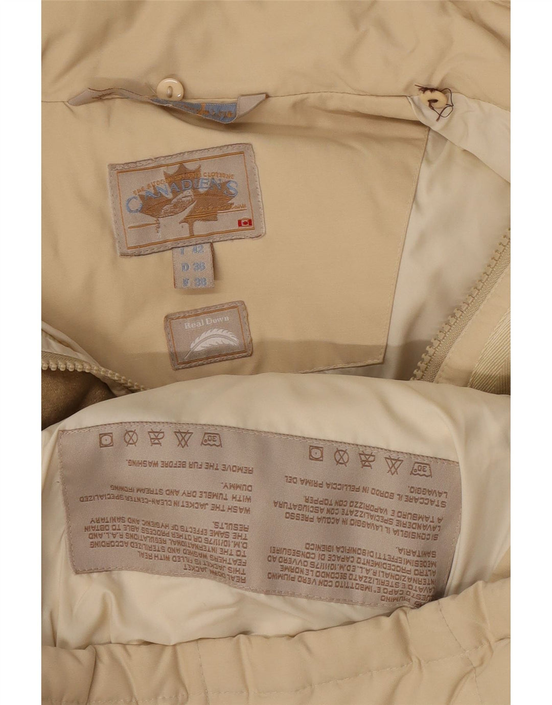 Canadiens Manteau rembourré pour femme IT 42 Beige moyen
