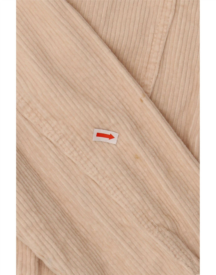 ZARA Chemise surdimensionnée en velours côtelé pour femme UK 14 Medium Off White Cotton