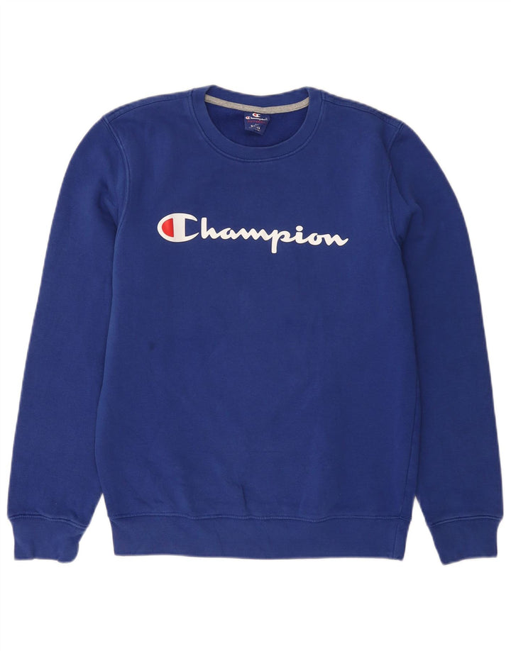 CHAMPION Sweat-Shirt Graphique Homme Petit Bleu Coton