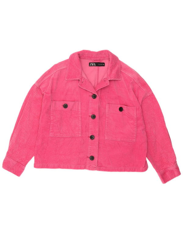Zara Veste surdimensionnée en velours côtelé pour femme UK 16 Grand coton rose
