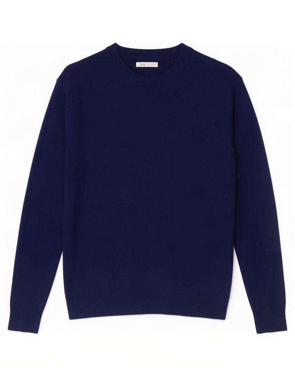 Zara Pull ras du cou pour femme UK 16 Large Bleu marine