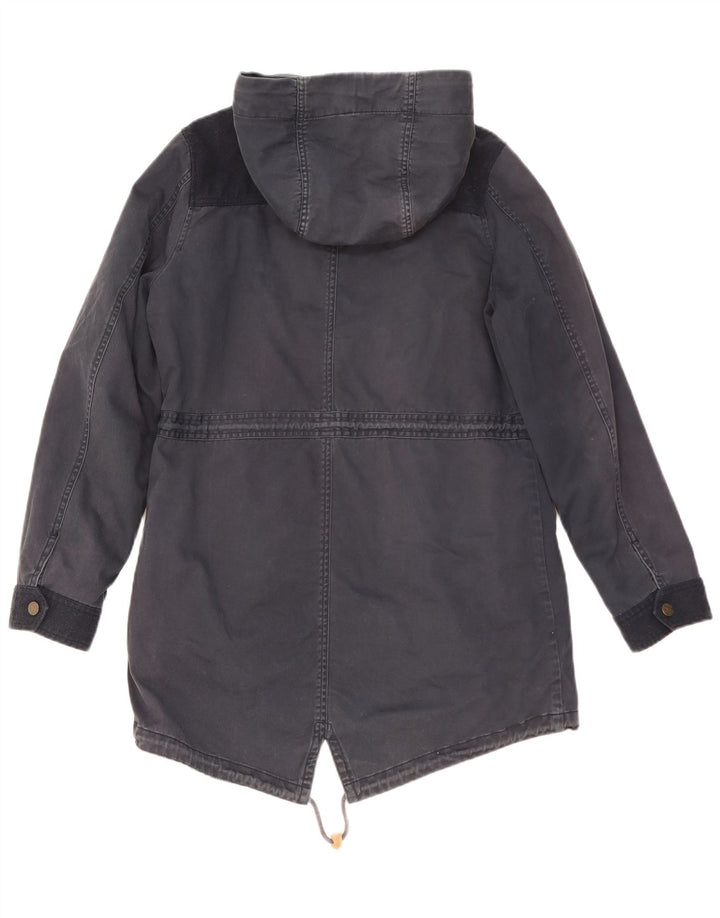 Fat Face Veste Parka à capuche pour femme UK 14 Bleu marine moyen Polyester