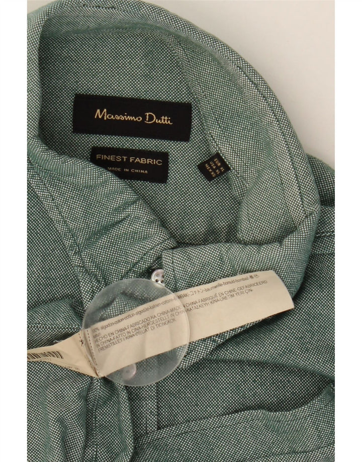 MASSIMO DUTTI Chemise Homme XL Vert Coton