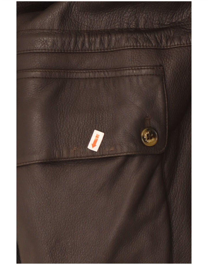 Loro Piana Veste en cuir pour homme UK 44 2XL Cuir marron