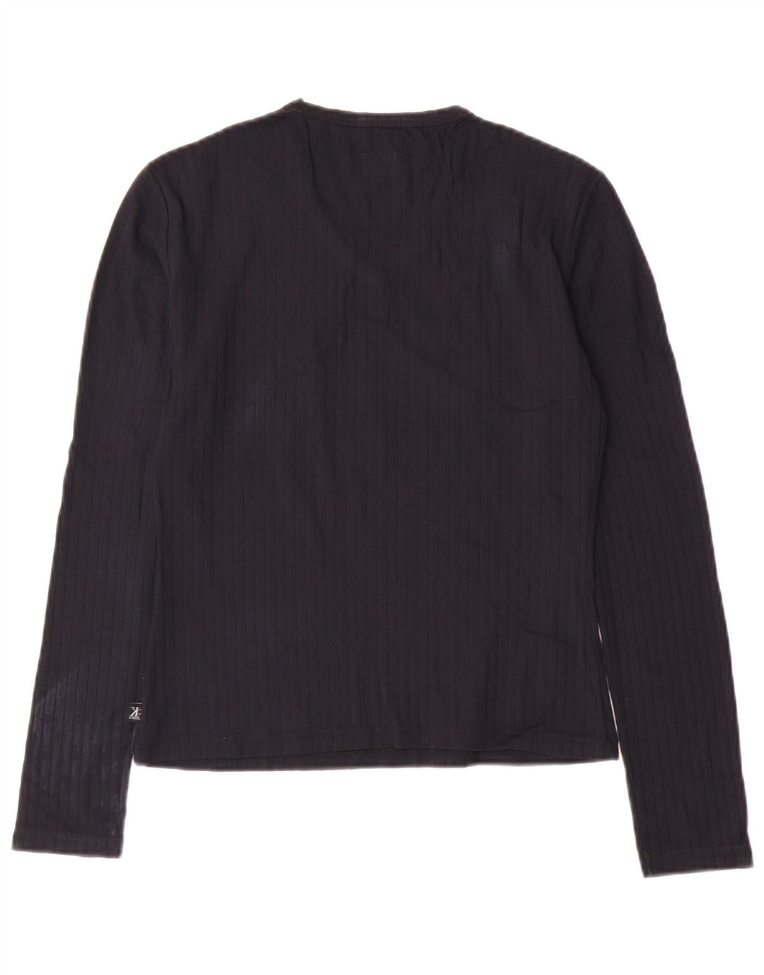 CALVIN KLEIN JEANS Haut Femme Manches Longues UK 12 Bleu Marine Moyen Polyamide