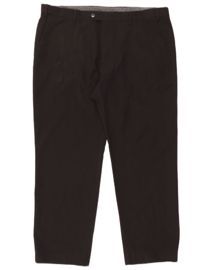 Marks & Spencer Pantalon de Costume Droit Homme W40 L29 Noir Polyester