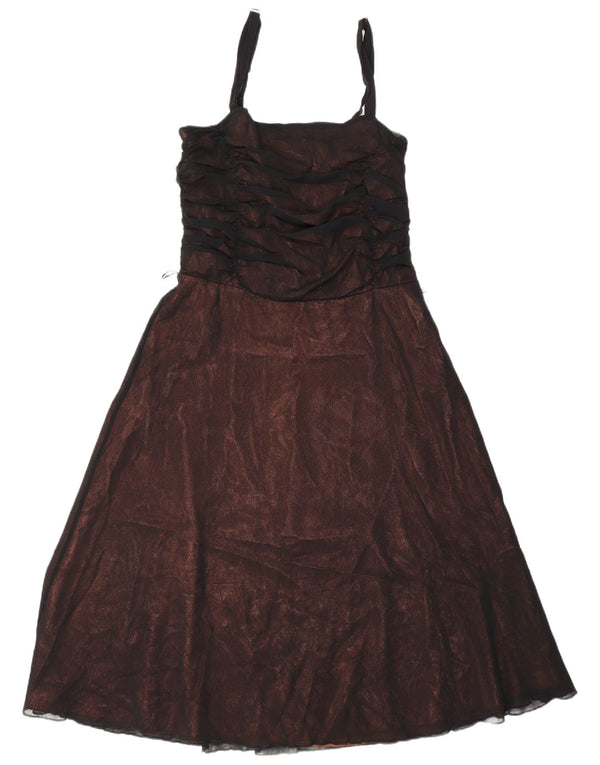 Marks & Spencer Robe trapèze sans manches Autograph pour femme UK 14 Marron moyen