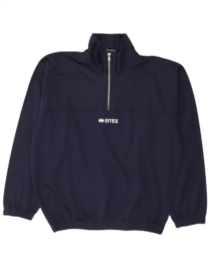 Errea Sweat-shirt à col zippé pour homme, grand, bleu marine, en polyester