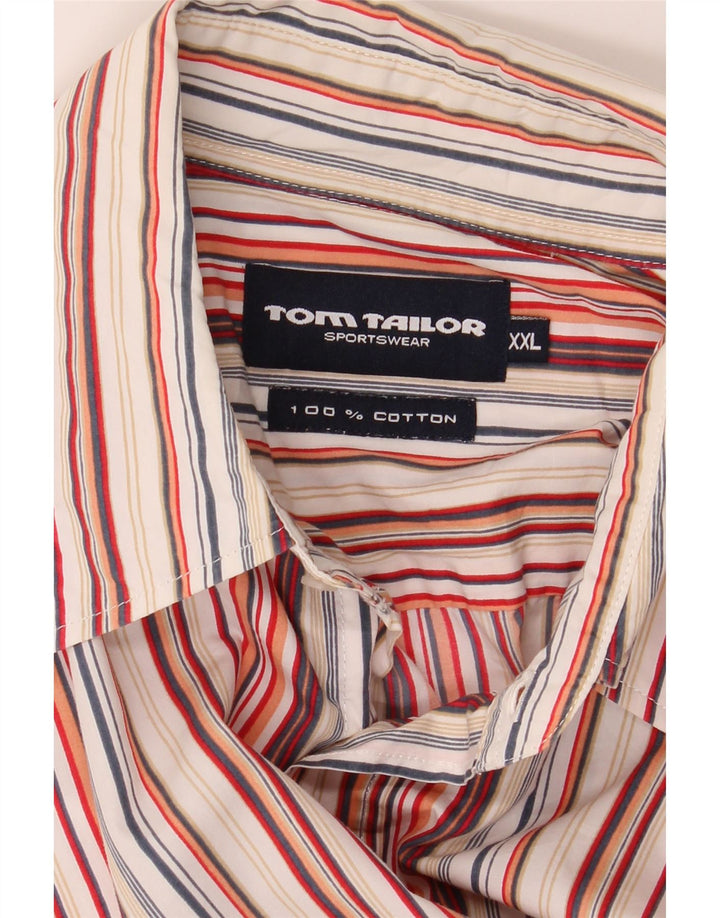 TOM TAILOR Chemise à Manches Courtes Homme 2XL Coton Rayé Multicolore