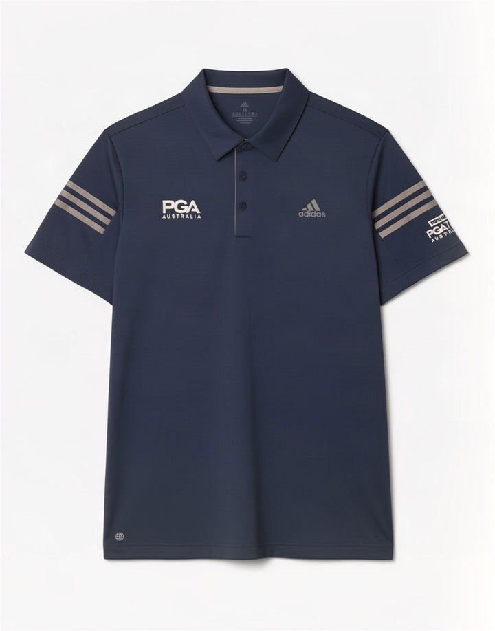 Adidas Polo Graphique Homme Bleu Marine Moyen Polyester