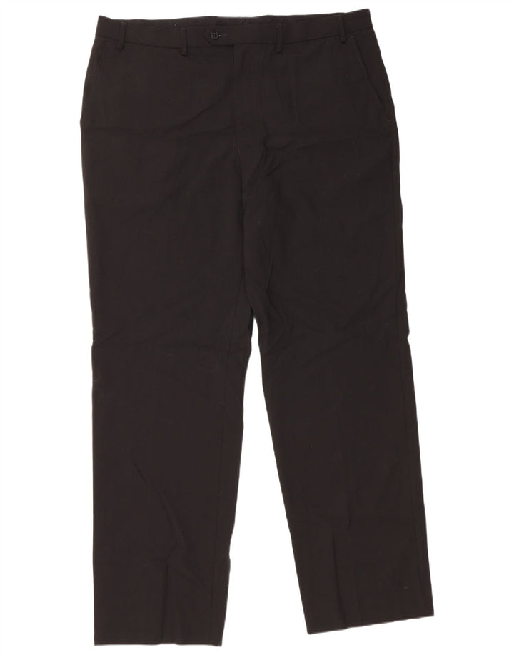 Marks & Spencer Pantalon de costume coupe ajustée pour homme W40 L33 Noir Laine Classique