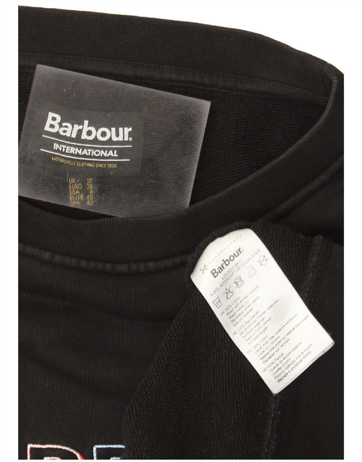 Barbour Sweat-shirt graphique pour femme UK 12 en coton noir moyen