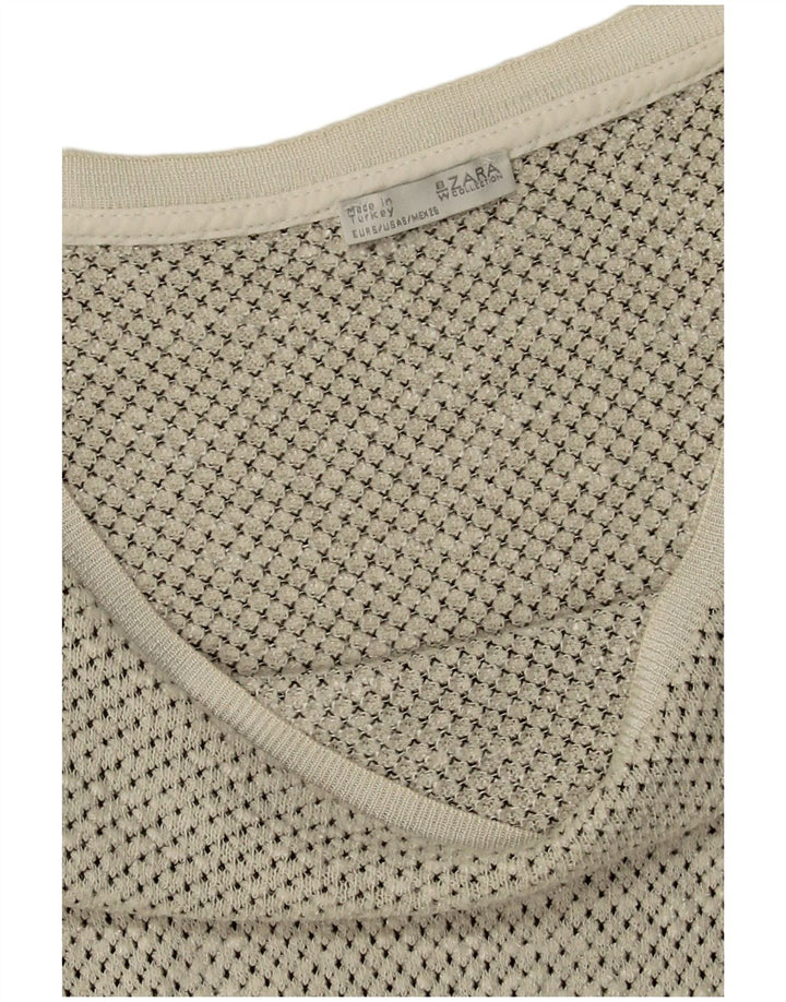 Zara Haut surdimensionné à manches longues pour femme UK 10 Petit Blanc à pois