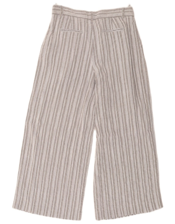 Luisa Spagnoli Pantalon court taille haute pour femme IT 46 Large W34 L25 Gris