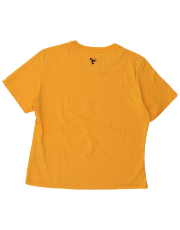 JACK WOLFSKIN T-Shirt Graphique Femme UK 18 XL Coton Jaune