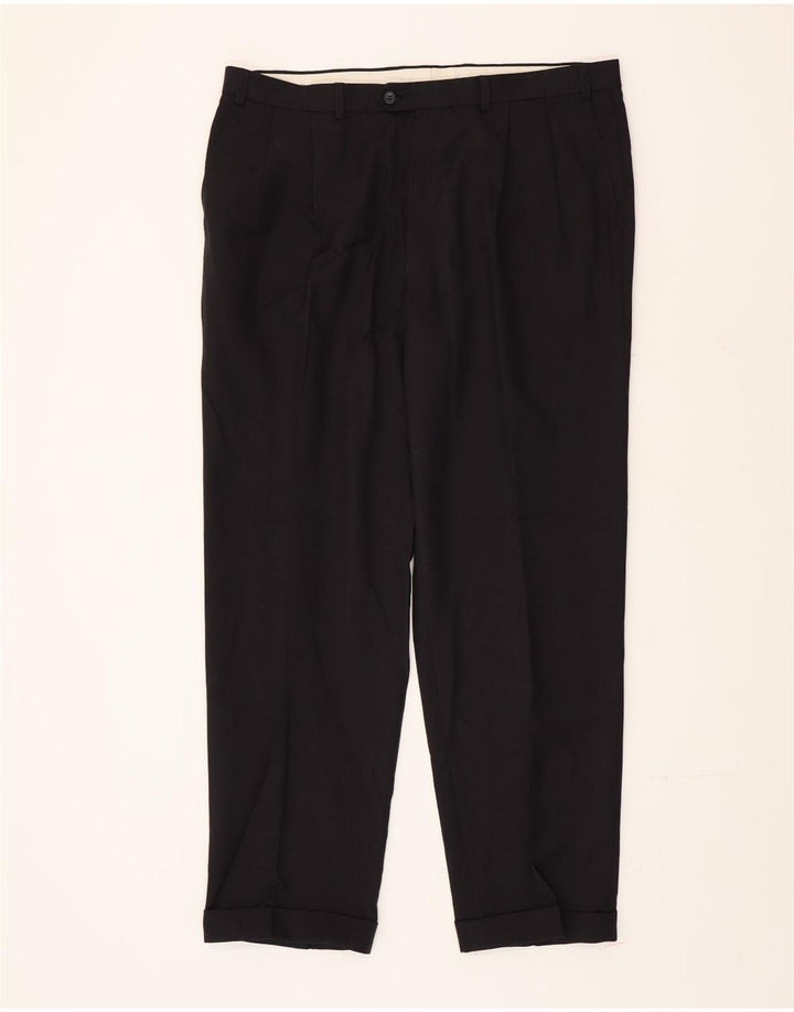 Marks & Spencer Pantalon de costume pour homme W40 L33 Bleu marine Polyester